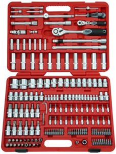 Famex Werkzeug 525-21 Steckschlüsselsatz mit Gelenk- und Feinzahnknarre, 12.5 mm (1/2-Zoll)- und 6.3 mm (1/4-Zoll)-Antrieb, 4-32 mm, 174-teilig