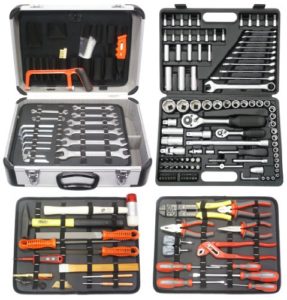 Famex 719-50 Mechaniker-Werkzeugkoffer-Komplettset mit Steckschlüsselsatz 207-teilig